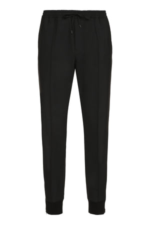 Wool blend jogging style trousers-0